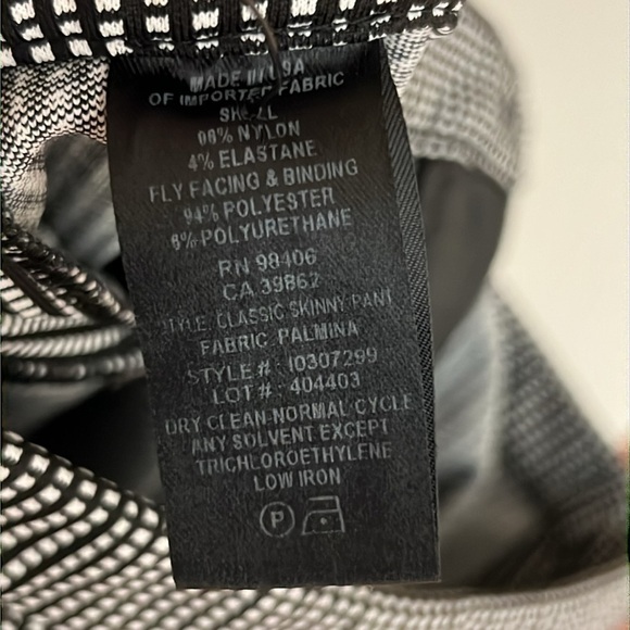 Theory Womens Black Cream Houndstooth Classy Fit Skinny Pants Size 00 - Picture 14 of 15